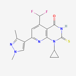 1-cyclopropyl-5-(difluoromethyl)-7-(1,3-dimethyl-1H-pyrazol-4-yl)-2-mercaptopyrido[2,3-d]pyrimidin-4(1H)-one