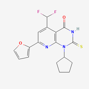 1-cyclopentyl-5-(difluoromethyl)-7-(2-furyl)-2-mercaptopyrido[2,3-d]pyrimidin-4(1H)-one