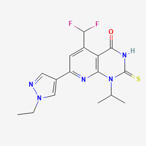 molecular formula C16H17F2N5OS B4350045 5-(DIFLUOROMETHYL)-7-(1-ETHYL-1H-PYRAZOL-4-YL)-1-ISOPROPYL-2-SULFANYLPYRIDO[2,3-D]PYRIMIDIN-4(1H)-ONE 