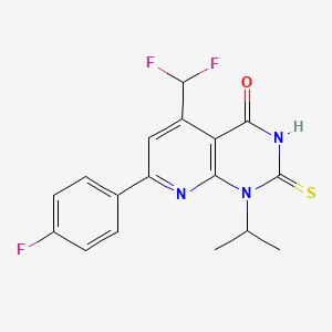 molecular formula C17H14F3N3OS B4350052 5-(DIFLUOROMETHYL)-7-(4-FLUOROPHENYL)-1-ISOPROPYL-2-SULFANYLPYRIDO[2,3-D]PYRIMIDIN-4(1H)-ONE 