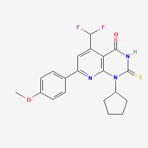 1-cyclopentyl-5-(difluoromethyl)-7-(4-methoxyphenyl)-2-sulfanylpyrido[2,3-d]pyrimidin-4(1H)-one