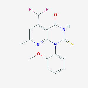 molecular formula C16H13F2N3O2S B4350077 5-(difluoromethyl)-1-(2-methoxyphenyl)-7-methyl-2-sulfanylpyrido[2,3-d]pyrimidin-4(1H)-one 