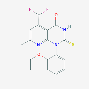 molecular formula C17H15F2N3O2S B4350097 5-(difluoromethyl)-1-(2-ethoxyphenyl)-7-methyl-2-sulfanylpyrido[2,3-d]pyrimidin-4(1H)-one 