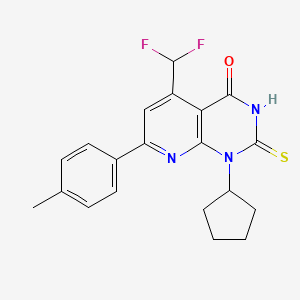 1-cyclopentyl-5-(difluoromethyl)-7-(4-methylphenyl)-2-sulfanylpyrido[2,3-d]pyrimidin-4(1H)-one