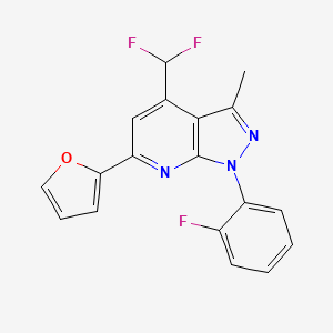 molecular formula C18H12F3N3O B4350116 4-(difluoromethyl)-1-(2-fluorophenyl)-6-(2-furyl)-3-methyl-1H-pyrazolo[3,4-b]pyridine 