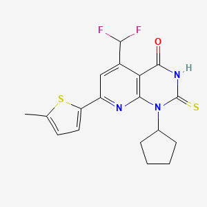 1-CYCLOPENTYL-5-(DIFLUOROMETHYL)-7-(5-METHYL-2-THIENYL)-2-SULFANYLPYRIDO[2,3-D]PYRIMIDIN-4(1H)-ONE