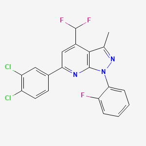 molecular formula C20H12Cl2F3N3 B4350129 6-(3,4-dichlorophenyl)-4-(difluoromethyl)-1-(2-fluorophenyl)-3-methyl-1H-pyrazolo[3,4-b]pyridine 