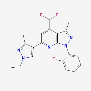 molecular formula C20H18F3N5 B4350137 4-(difluoromethyl)-6-(1-ethyl-3-methyl-1H-pyrazol-4-yl)-1-(2-fluorophenyl)-3-methyl-1H-pyrazolo[3,4-b]pyridine CAS No. 1174849-54-7