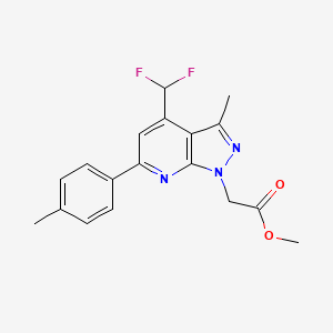 molecular formula C18H17F2N3O2 B4350141 METHYL 2-[4-(DIFLUOROMETHYL)-3-METHYL-6-(4-METHYLPHENYL)-1H-PYRAZOLO[3,4-B]PYRIDIN-1-YL]ACETATE 