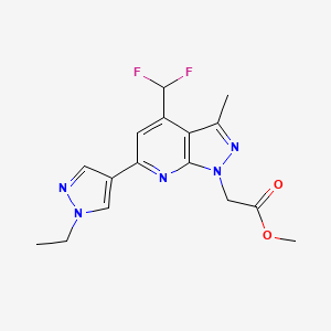 molecular formula C16H17F2N5O2 B4350145 methyl [4-(difluoromethyl)-6-(1-ethyl-1H-pyrazol-4-yl)-3-methyl-1H-pyrazolo[3,4-b]pyridin-1-yl]acetate 