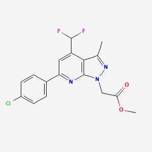 molecular formula C17H14ClF2N3O2 B4350157 METHYL 2-[6-(4-CHLOROPHENYL)-4-(DIFLUOROMETHYL)-3-METHYL-1H-PYRAZOLO[3,4-B]PYRIDIN-1-YL]ACETATE 