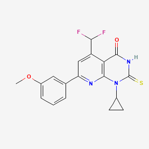 1-cyclopropyl-5-(difluoromethyl)-7-(3-methoxyphenyl)-2-sulfanylpyrido[2,3-d]pyrimidin-4(1H)-one