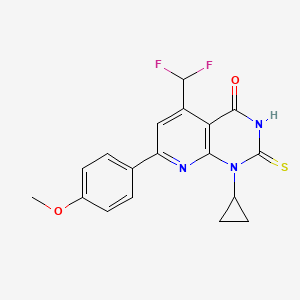 1-cyclopropyl-5-(difluoromethyl)-7-(4-methoxyphenyl)-2-sulfanylpyrido[2,3-d]pyrimidin-4(1H)-one