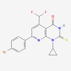 molecular formula C17H12BrF2N3OS B4350173 7-(4-bromophenyl)-1-cyclopropyl-5-(difluoromethyl)-2-sulfanylpyrido[2,3-d]pyrimidin-4(1H)-one 