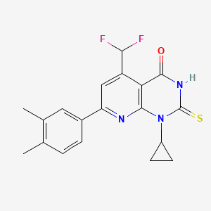 1-cyclopropyl-5-(difluoromethyl)-7-(3,4-dimethylphenyl)-2-sulfanylpyrido[2,3-d]pyrimidin-4(1H)-one