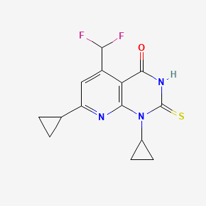 1,7-dicyclopropyl-5-(difluoromethyl)-2-sulfanylpyrido[2,3-d]pyrimidin-4(1H)-one