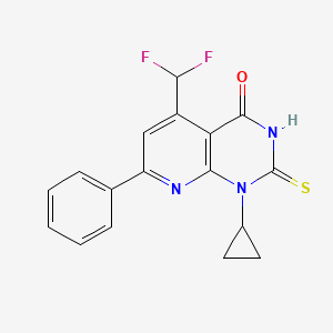 1-cyclopropyl-5-(difluoromethyl)-7-phenyl-2-sulfanylpyrido[2,3-d]pyrimidin-4(1H)-one