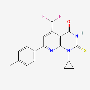 1-cyclopropyl-5-(difluoromethyl)-7-(4-methylphenyl)-2-sulfanylpyrido[2,3-d]pyrimidin-4(1H)-one