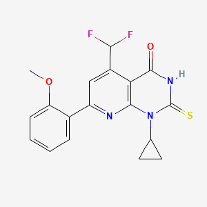 1-cyclopropyl-5-(difluoromethyl)-7-(2-methoxyphenyl)-2-sulfanylpyrido[2,3-d]pyrimidin-4(1H)-one