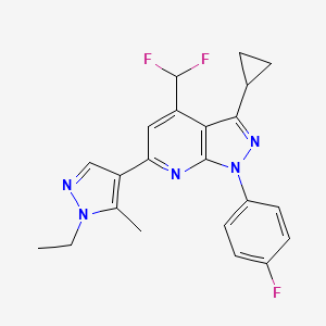 3-cyclopropyl-4-(difluoromethyl)-6-(1-ethyl-5-methyl-1H-pyrazol-4-yl)-1-(4-fluorophenyl)-1H-pyrazolo[3,4-b]pyridine