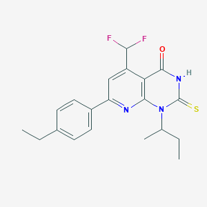 molecular formula C20H21F2N3OS B4350263 1-(SEC-BUTYL)-5-(DIFLUOROMETHYL)-7-(4-ETHYLPHENYL)-2-SULFANYLPYRIDO[2,3-D]PYRIMIDIN-4(1H)-ONE 