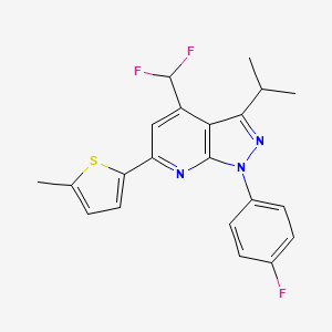 4-(difluoromethyl)-1-(4-fluorophenyl)-3-isopropyl-6-(5-methyl-2-thienyl)-1H-pyrazolo[3,4-b]pyridine