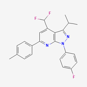 molecular formula C23H20F3N3 B4350276 4-(difluoromethyl)-1-(4-fluorophenyl)-3-isopropyl-6-(4-methylphenyl)-1H-pyrazolo[3,4-b]pyridine 