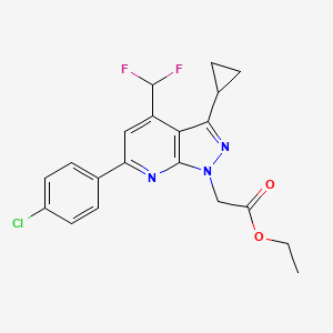 ETHYL 2-[6-(4-CHLOROPHENYL)-3-CYCLOPROPYL-4-(DIFLUOROMETHYL)-1H-PYRAZOLO[3,4-B]PYRIDIN-1-YL]ACETATE