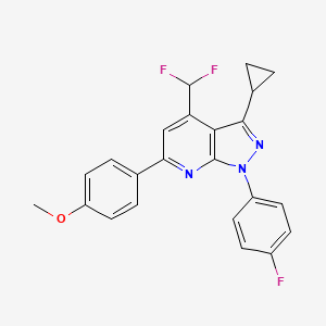 molecular formula C23H18F3N3O B4350286 3-cyclopropyl-4-(difluoromethyl)-1-(4-fluorophenyl)-6-(4-methoxyphenyl)-1H-pyrazolo[3,4-b]pyridine 