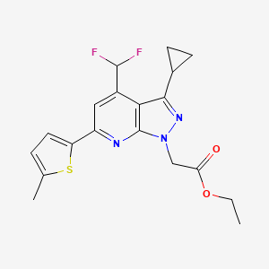 molecular formula C19H19F2N3O2S B4350293 ETHYL 2-[3-CYCLOPROPYL-4-(DIFLUOROMETHYL)-6-(5-METHYL-2-THIENYL)-1H-PYRAZOLO[3,4-B]PYRIDIN-1-YL]ACETATE 