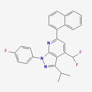 4-(difluoromethyl)-1-(4-fluorophenyl)-3-isopropyl-6-(1-naphthyl)-1H-pyrazolo[3,4-b]pyridine