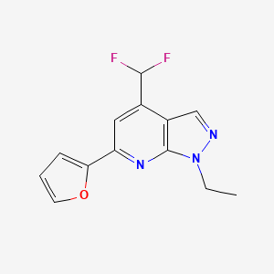 molecular formula C13H11F2N3O B4350315 4-(difluoromethyl)-1-ethyl-6-(2-furyl)-1H-pyrazolo[3,4-b]pyridine 