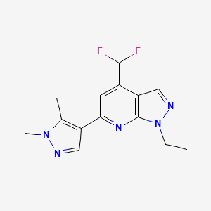 molecular formula C14H15F2N5 B4350330 4-(difluoromethyl)-6-(1,5-dimethyl-1H-pyrazol-4-yl)-1-ethyl-1H-pyrazolo[3,4-b]pyridine 