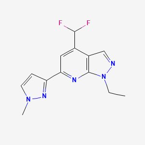 molecular formula C13H13F2N5 B4350349 4-(difluoromethyl)-1-ethyl-6-(1-methyl-1H-pyrazol-3-yl)-1H-pyrazolo[3,4-b]pyridine 