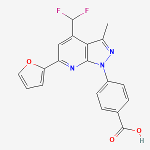 molecular formula C19H13F2N3O3 B4350358 4-[4-(difluoromethyl)-6-(2-furyl)-3-methyl-1H-pyrazolo[3,4-b]pyridin-1-yl]benzoic acid 