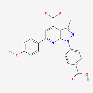 4-[4-(difluoromethyl)-6-(4-methoxyphenyl)-3-methyl-1H-pyrazolo[3,4-b]pyridin-1-yl]benzoic acid