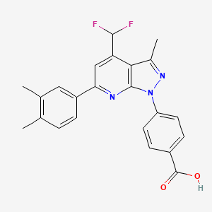 4-[4-(difluoromethyl)-6-(3,4-dimethylphenyl)-3-methyl-1H-pyrazolo[3,4-b]pyridin-1-yl]benzoic acid