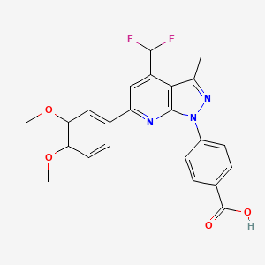 molecular formula C23H19F2N3O4 B4350381 4-[4-(difluoromethyl)-6-(3,4-dimethoxyphenyl)-3-methyl-1H-pyrazolo[3,4-b]pyridin-1-yl]benzoic acid 