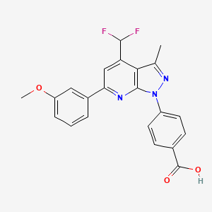 4-[4-(difluoromethyl)-6-(3-methoxyphenyl)-3-methyl-1H-pyrazolo[3,4-b]pyridin-1-yl]benzoic acid