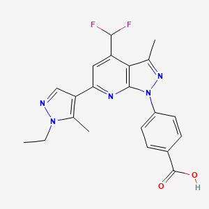 4-[4-(difluoromethyl)-6-(1-ethyl-5-methyl-1H-pyrazol-4-yl)-3-methyl-1H-pyrazolo[3,4-b]pyridin-1-yl]benzoic acid