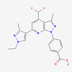 4-[4-(difluoromethyl)-6-(1-ethyl-3-methyl-1H-pyrazol-4-yl)-3-methyl-1H-pyrazolo[3,4-b]pyridin-1-yl]benzoic acid