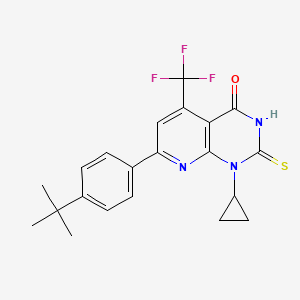 molecular formula C21H20F3N3OS B4350439 7-(4-tert-butylphenyl)-1-cyclopropyl-2-mercapto-5-(trifluoromethyl)pyrido[2,3-d]pyrimidin-4(1H)-one 