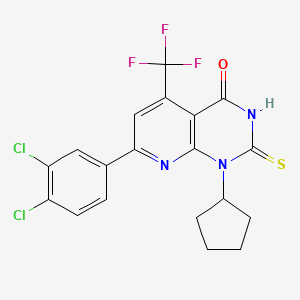 1-cyclopentyl-7-(3,4-dichlorophenyl)-2-sulfanyl-5-(trifluoromethyl)pyrido[2,3-d]pyrimidin-4(1H)-one