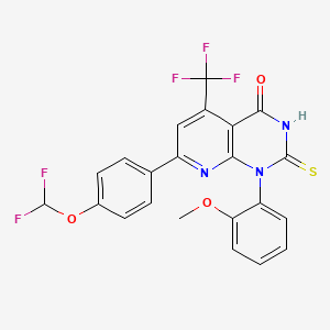 7-[4-(difluoromethoxy)phenyl]-1-(2-methoxyphenyl)-2-sulfanyl-5-(trifluoromethyl)pyrido[2,3-d]pyrimidin-4(1H)-one