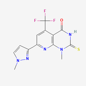 2-mercapto-1-methyl-7-(1-methyl-1H-pyrazol-3-yl)-5-(trifluoromethyl)pyrido[2,3-d]pyrimidin-4(1H)-one