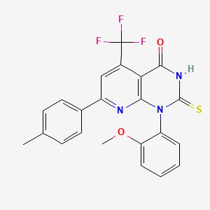 1-(2-methoxyphenyl)-7-(4-methylphenyl)-2-sulfanyl-5-(trifluoromethyl)pyrido[2,3-d]pyrimidin-4(1H)-one