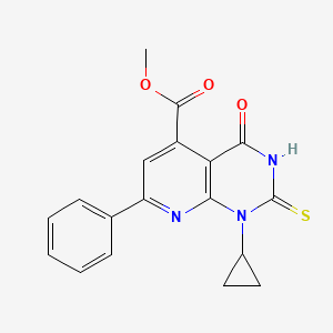 molecular formula C18H15N3O3S B4350574 Methyl 1-cyclopropyl-4-oxo-7-phenyl-2-sulfanyl-1,4-dihydropyrido[2,3-d]pyrimidine-5-carboxylate 