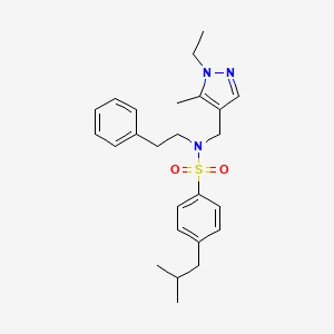 molecular formula C25H33N3O2S B4350640 N~1~-[(1-ETHYL-5-METHYL-1H-PYRAZOL-4-YL)METHYL]-4-ISOBUTYL-N~1~-PHENETHYL-1-BENZENESULFONAMIDE 