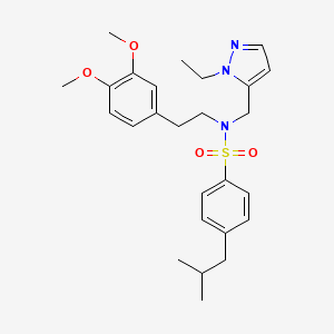 N-[2-(3,4-dimethoxyphenyl)ethyl]-N-[(1-ethyl-1H-pyrazol-5-yl)methyl]-4-isobutylbenzenesulfonamide