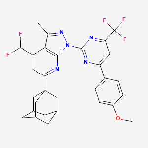 6-(1-adamantyl)-4-(difluoromethyl)-1-[4-(4-methoxyphenyl)-6-(trifluoromethyl)-2-pyrimidinyl]-3-methyl-1H-pyrazolo[3,4-b]pyridine